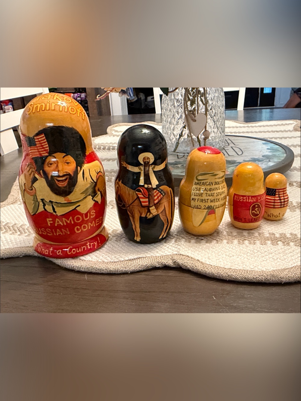 Rare Yakima Smirnoff hand -Painted Russian Nesting Doll Set
